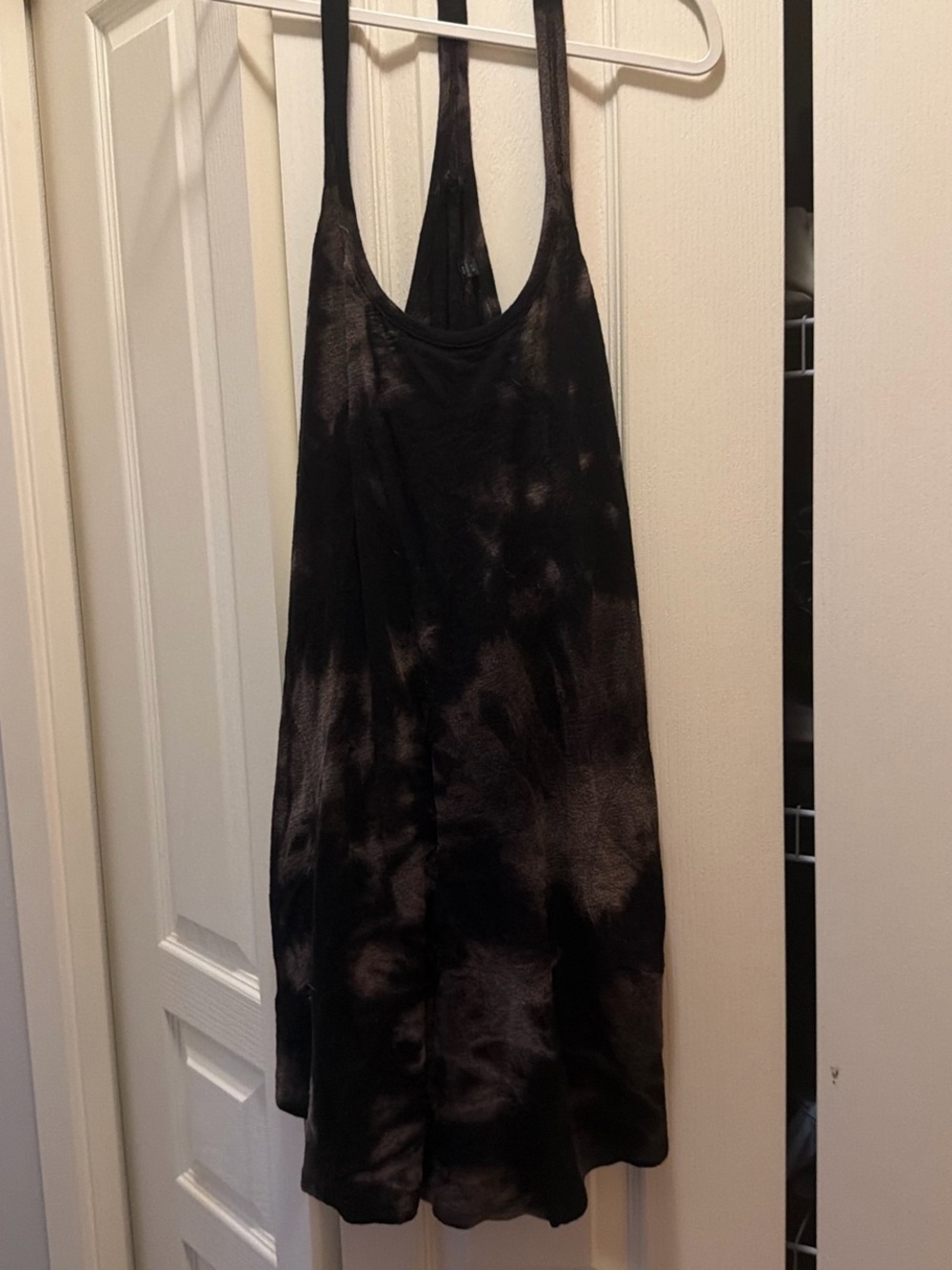 ATM Anthony Thomas Melillo Black Tie-Dye Tank Dress
